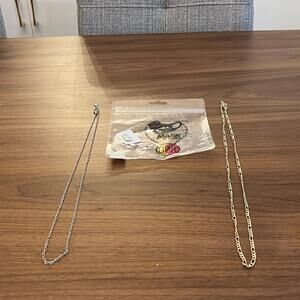 New 8 Other Reasons Silver Mini Link Chain & Gold Cuban Chain Mask Duo